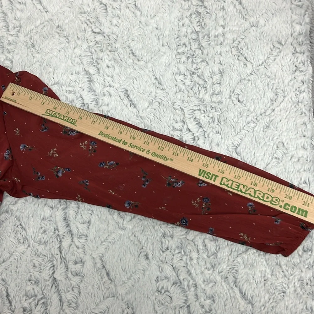 Trixxi Burgundy Long Sleeve Floral Dress XL - Picture 7 of 11